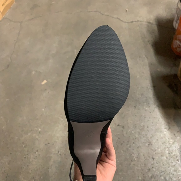 Knee High Block Heel Boots in Black Faux Suede, Women’s - Picture 10 of 14